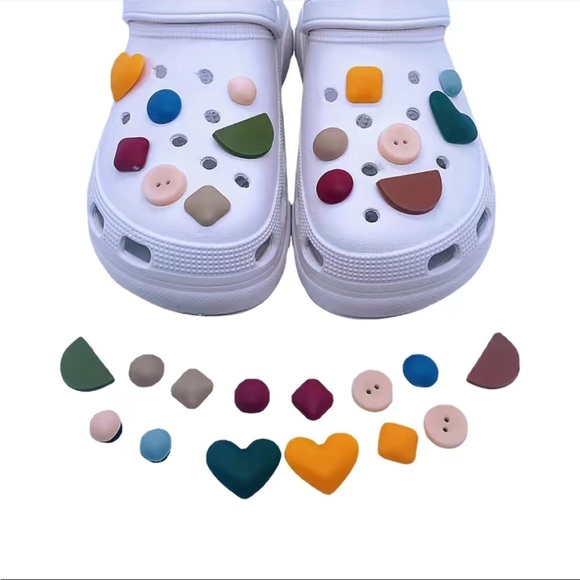 NWT 14 pc Abstract Modern Art Jibbitz Charms for Crocs Bubble Shoes - Picture 3 of 3